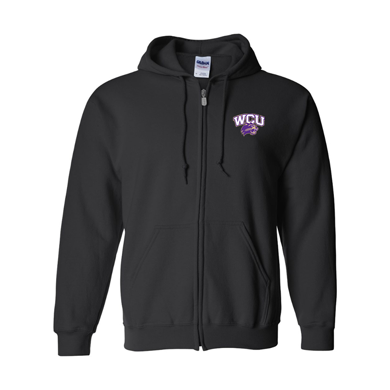 Men's Western Carolina Catamounts Gildan  Heavy Blend Full Zip Hooded Sweatshirt